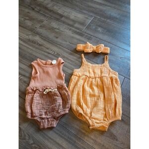 Grayson collective baby girl romper lot 0-3 mos